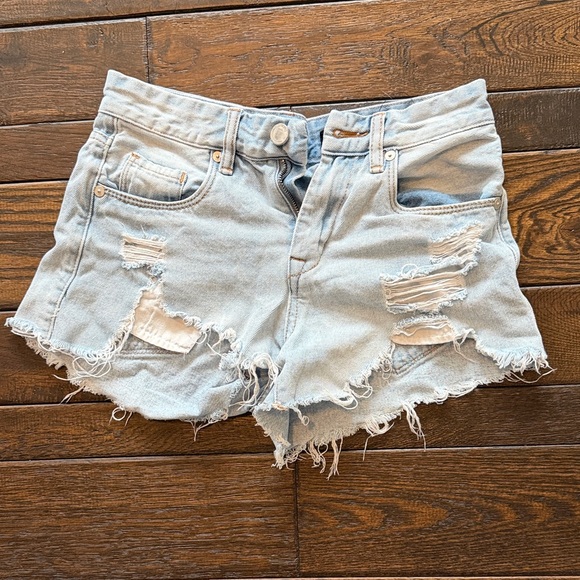 Blank NYC Pants - Blank NYC Frayed Light Blue Jean Shorts